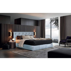 Ліжко Двоспальне Richman Брістоль Vip 180 х 190 см Cervo 31 З додатковою металевою цільносварною рамою Синя