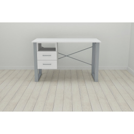 Письмовий стіл із ящиками Ferrum-decor Оскар 750x1400x600 метал Сірий ДСП Біле 16 мм (OSK0036)