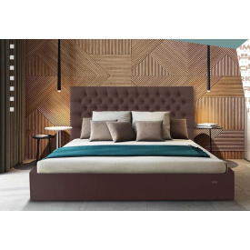 Кровать Richman Кембридж VIP 140 х 200 см Флай 2231 С дополнительной металлической цельносварной рамой Темно-коричневая
