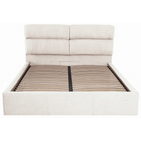 Кровать Двуспальная Richman Оксфорд VIP 160 х 200 см Мисти Milk С дополнительной металлической цельносварной рамой Бежевая