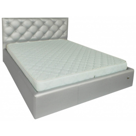 Кровать Двуспальная Richman Бристоль Comfort 180 х 200 см Zeus Deluxe Silver С подъемным механизмом и нишей для белья Серебристая
