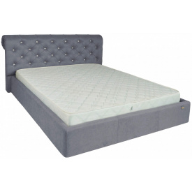 Ліжко Двоспальне Richman Лондон VIP 160 х 200 см Fibril 16 C1 З додатковою металевою цільнозварною рамою Темно-сіре