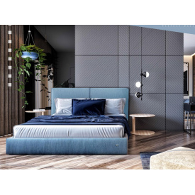 Кровать Richman Дели Vip 140 х 190 см Jeans С дополнительной металлической цельносварной рамой Синяя