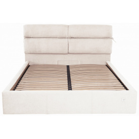 Кровать Двуспальная Richman Эдинбург 160 х 200 см Мисти Milk С подъемным механизмом и нишей для белья Бежевая