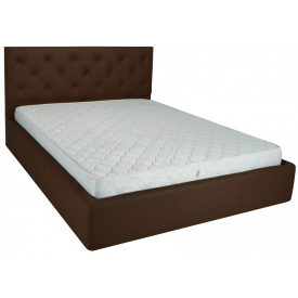 Кровать Двуспальная Richman Бристоль VIP 160 х 190 см Флай 2231 A1 С дополнительной металлической цельносварной рамой Темно-коричневая