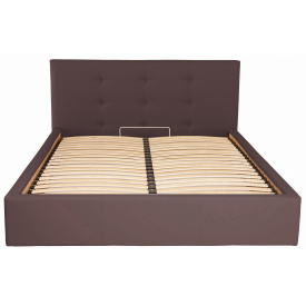 Кровать Двуспальная Richman Манчестер VIP 160 х 200 см Флай 2231 С дополнительной металлической цельносварной рамой Темно-коричневая