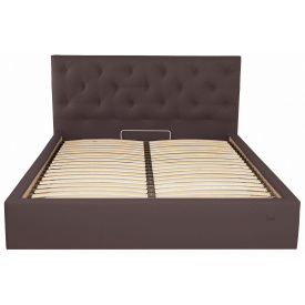 Кровать Двуспальная Richman Бристоль VIP 180 х 190 см Флай 2231 С дополнительной металлической цельносварной рамой Темно-коричневая