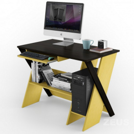 Комп'ютерний стіл Comfy Home Zhuk Венге/Терра жовта