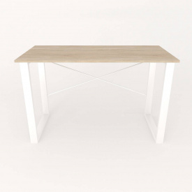 Письмовий стіл Ferrum-decor Драйв 750x1400x600 Білий метал ДСП Дуб Сонома 16 мм (DRA060)