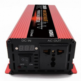 Инвертор напряжения HOULI 3000W 12V в 220V Чистый синус Красный (IN3W12V22V)