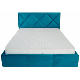 Ліжко Двоспальне Richman Лідс VIP 160 х 200 см Missoni 016 З додатковою металевою цільносварною рамою Блакитна