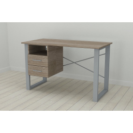 Письменный стол с ящиками Ferrum-decor Оскар 750x1400x600 металл Серый ДСП Сонома Трюфель 16 мм (OSK0040)
