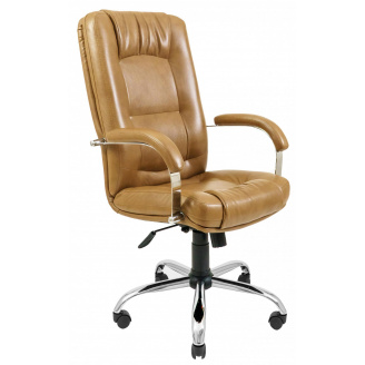 Офисное Кресло Руководителя Richman Альберто Титан Cream Хром М1 Tilt Светло-коричневое
