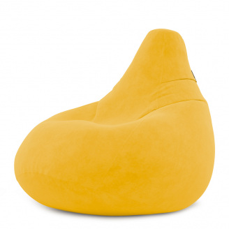 Кресло Мешок Груша Замша 120х85 Студия Комфорта размер Стандарт Желтый