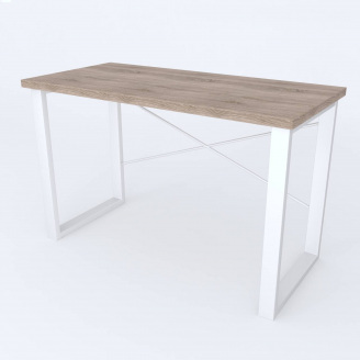 Письмовий стіл Ferrum-decor Драйв 750x1400x700 Білий метал ДСП Дуб Сонома Трюфель 32 мм (DRA250)