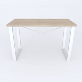 Письмовий стіл Ferrum-decor Драйв 750x1200x600 Білий метал ДСП Дуб Сонома 32 мм (DRA165)