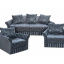 Комплект Ribeka "Стелла 2" диван та 2 крісла Синій (02C01) Умань