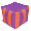 Пуф Кубик Полосатый Оксфорд 40х40 Студия Комфорта Фиолетовый + Оранжевый Сумы