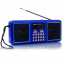 Портативный радиоприёмник аккумуляторный FM радио YUEGAN YG-1881US c SD-карта MP3 плеер солнечная панель синий Чугуїв