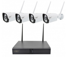 Комплект видеонаблюдения беспроводной DVR KIT CAD Full HD UKC 8004/6673 WiFi 4ch набор на 4 камеры