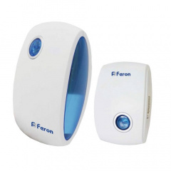 Дверний дзвінок бездротовий Feron E-376 біло-синій 36 мелодій (6208) Житомир