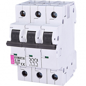 Автоматический выключатель ETIMAT 10 3p C 10A ETI