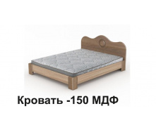 Кровать Компанит 150 МДФ 2058x1500x900 мм дуб сонома