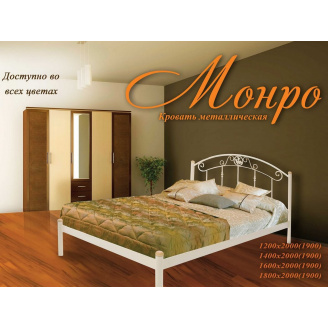 Ліжко Метал-Дизайн Монро 1900(2000)х800(900) мм чорний оксамит