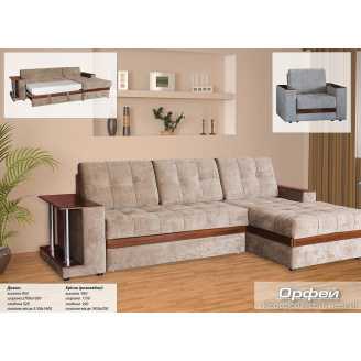Угловой диван Мебель-Сервис Орфей 950х2700х1650х920 мм Кордрой коричневый