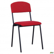 Офісний стілець Майстер AMF чорний каркас-ніжки м'яке червоне сидіння