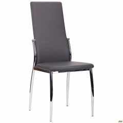 Обеденный стул AMF Картер хром кожзам-серый для гостиной и кухни Николаев