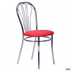 Кухонный стул AMF Велес 830х400х500 мм хром красное сидение мягкое для кафе Нежин