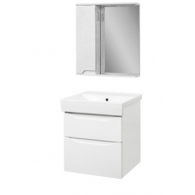 Комплект мебели для ванной комнаты Пектораль 55 белый с умывальником Рива 55 (Cerastyle)