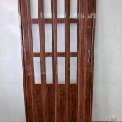 Двері гармошкою напівзасклені 1020х2030х10мм, Черешня №7