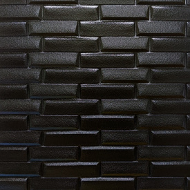 Самоклеюча декоративна 3D панель чорна кладка 700х770х7мм