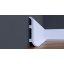 Ударопрочный плинтус LPC-40 из дюрополимера изогнутой формы белый Cezar 100 мм Днепр