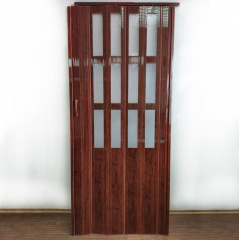 Двері гармошка напівзасклені, черешня 86х203см Кропивницький