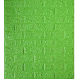 Самоклеющийся декоративный 3D панель кирпич зеленая трава 700x770x5 мм