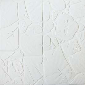 Самоклеюча декоративна 3D панель камінь лист білий 700x700x6 мм