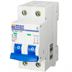 Автоматичний вимикач АСКО-УКРЕМ ВА-2017 2 P 16А Тип C (A0010170012) Ужгород