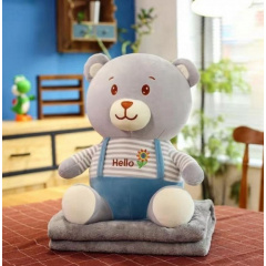 Плед - мягкая игрушка 3 в 1 (Медвежонок Hello серый) Полтава
