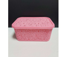 Корзина для хранения бытовых вещей Elif Plastik Ажур 6 л Розовый