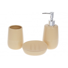 Набір для ванної кімнати 3 предмети Sand (дозатор, склянка, мильниця) BonaDi 851-299 Тернопіль