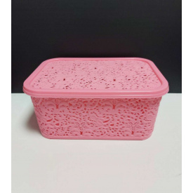 Корзина для хранения бытовых вещей Elif Plastik Ажур 6 л Розовый