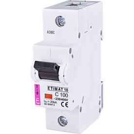 Автоматический выключатель ETIMAT10 1p С 100A ETI