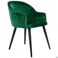 Крісло Aranguiz зелене м'яке сидіння на чорних ніжках Черкаси