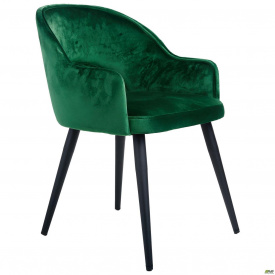 Крісло Aranguiz зелене м'яке сидіння на чорних ніжках