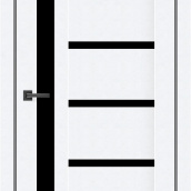Дверное полотно MS Doors ORLEAN 80см арктик черное стекло
