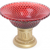 Конфетница Adeola диаметр 25.8см со стеклянной чашей, рубин Bona DP40721