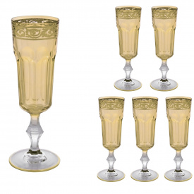 Набор бокалов для шампанского Lora Золотистый H60-029 165ml